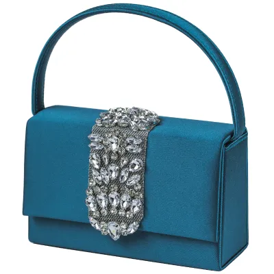 Viola Satin Purse-Teal